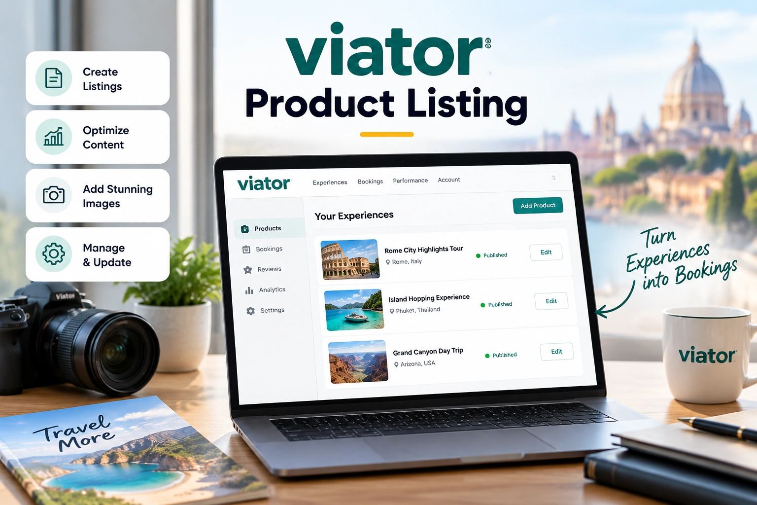 Viator product listing